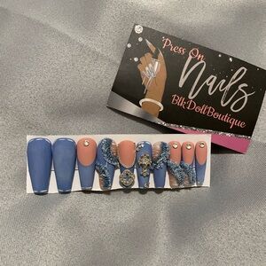 BlueDenim Press On Nails